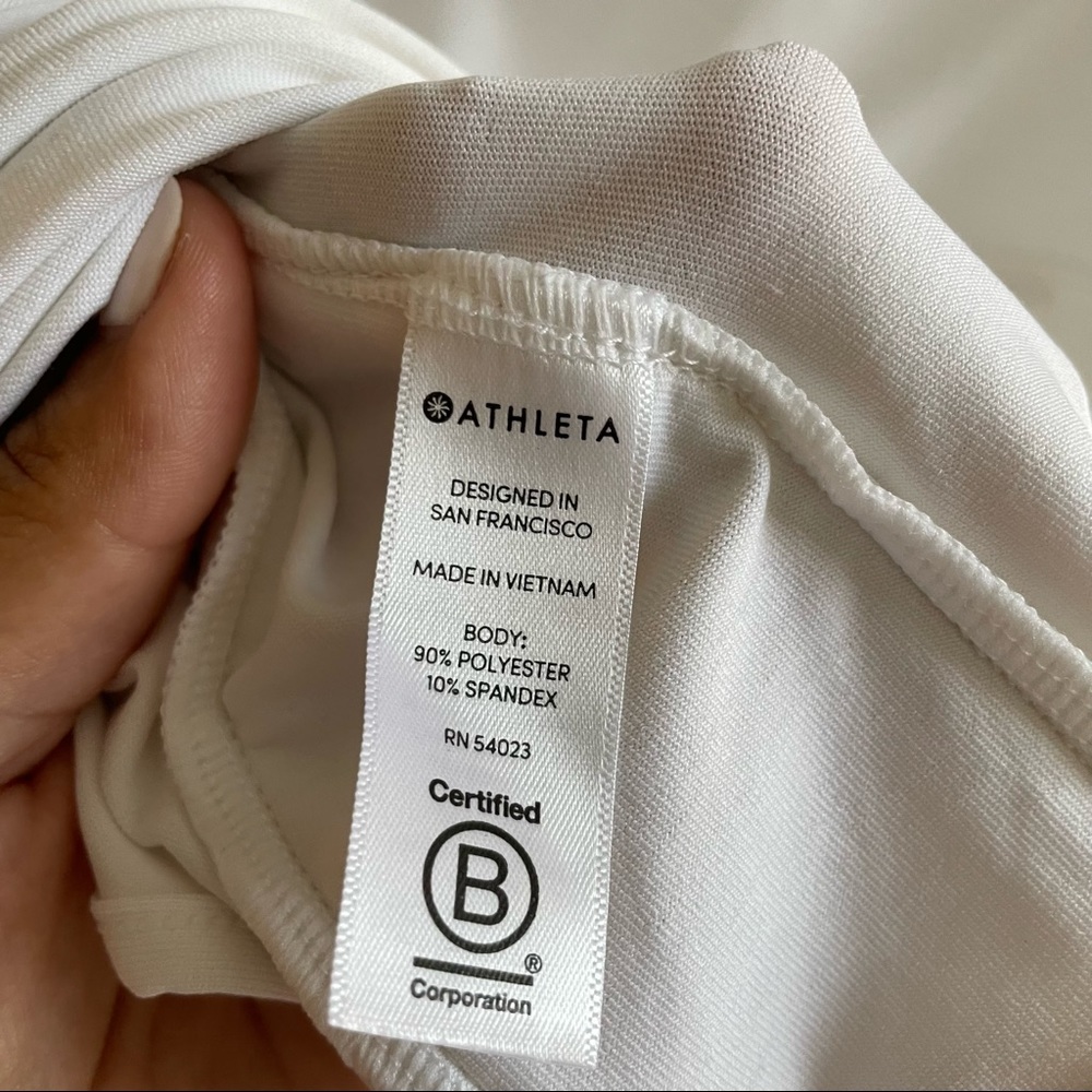 Athleta White Performance Zip-Up Jacket Hoodie Si… - image 7